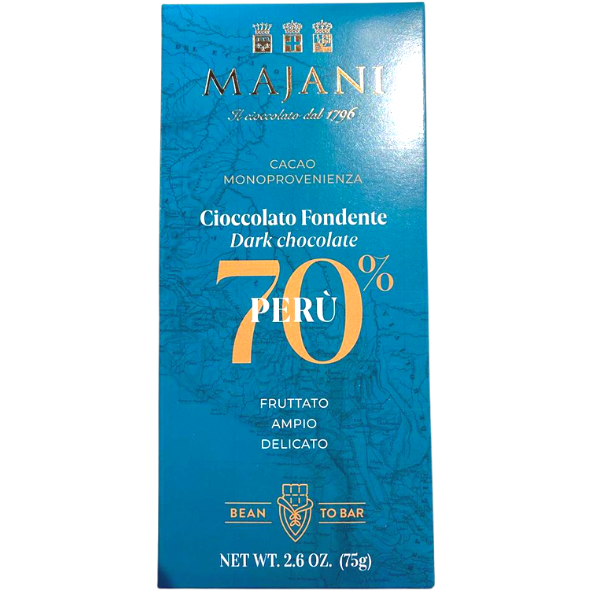 Gluten Free Extra Dark Chocolate Bar Peru 70% - Majani Majani - Confectionery @Mercato Gourmet | Your Italian Gourmet Supermarket