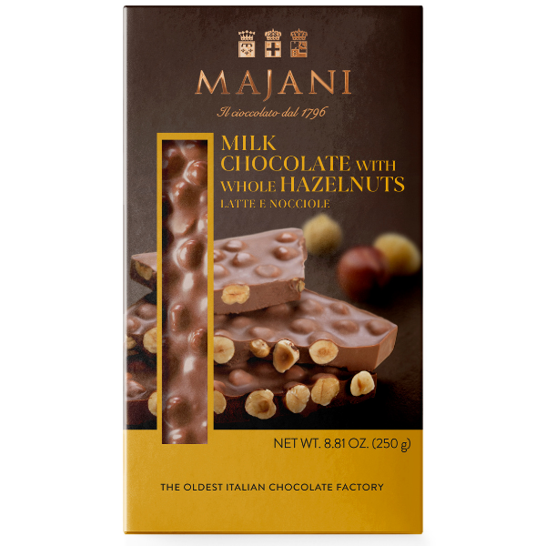 Hazelnut Milk Chocolate Snap Bar - Majani Mercato Gourmet - Confectionery @Mercato Gourmet | Your Italian Gourmet Supermarket